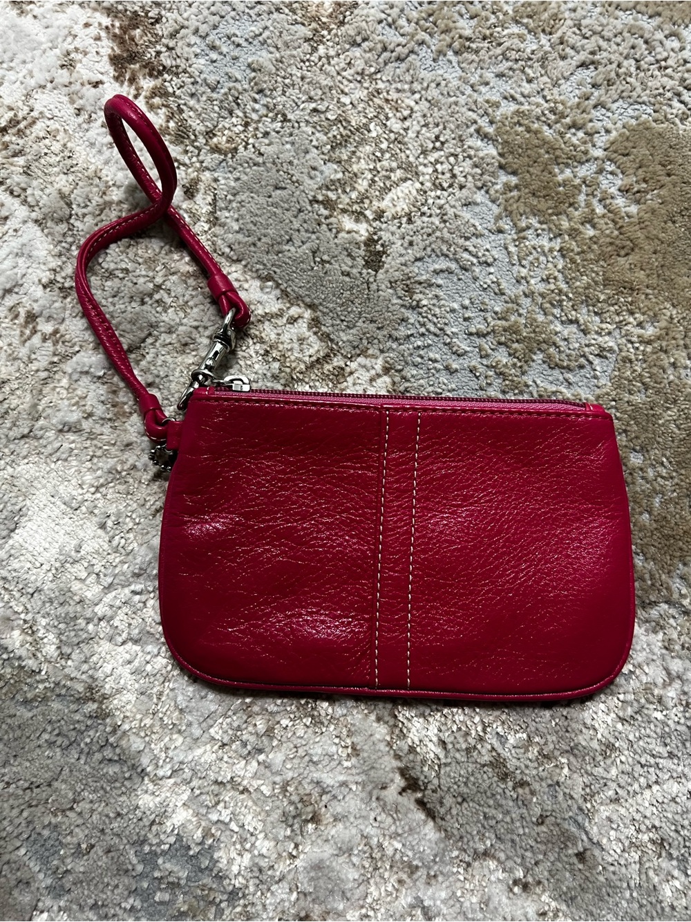 Coach Hot Pink Leather Wristlet Clutch